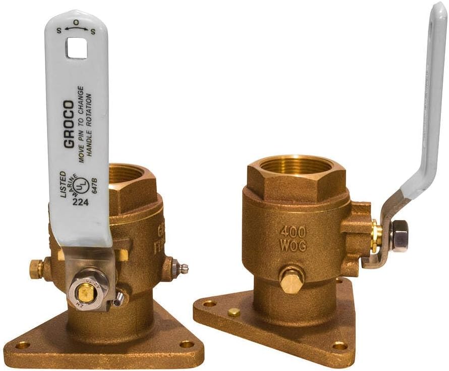 Groco FBV-2000 2 Bronze Tri-flanged Ball Valve/seacock
