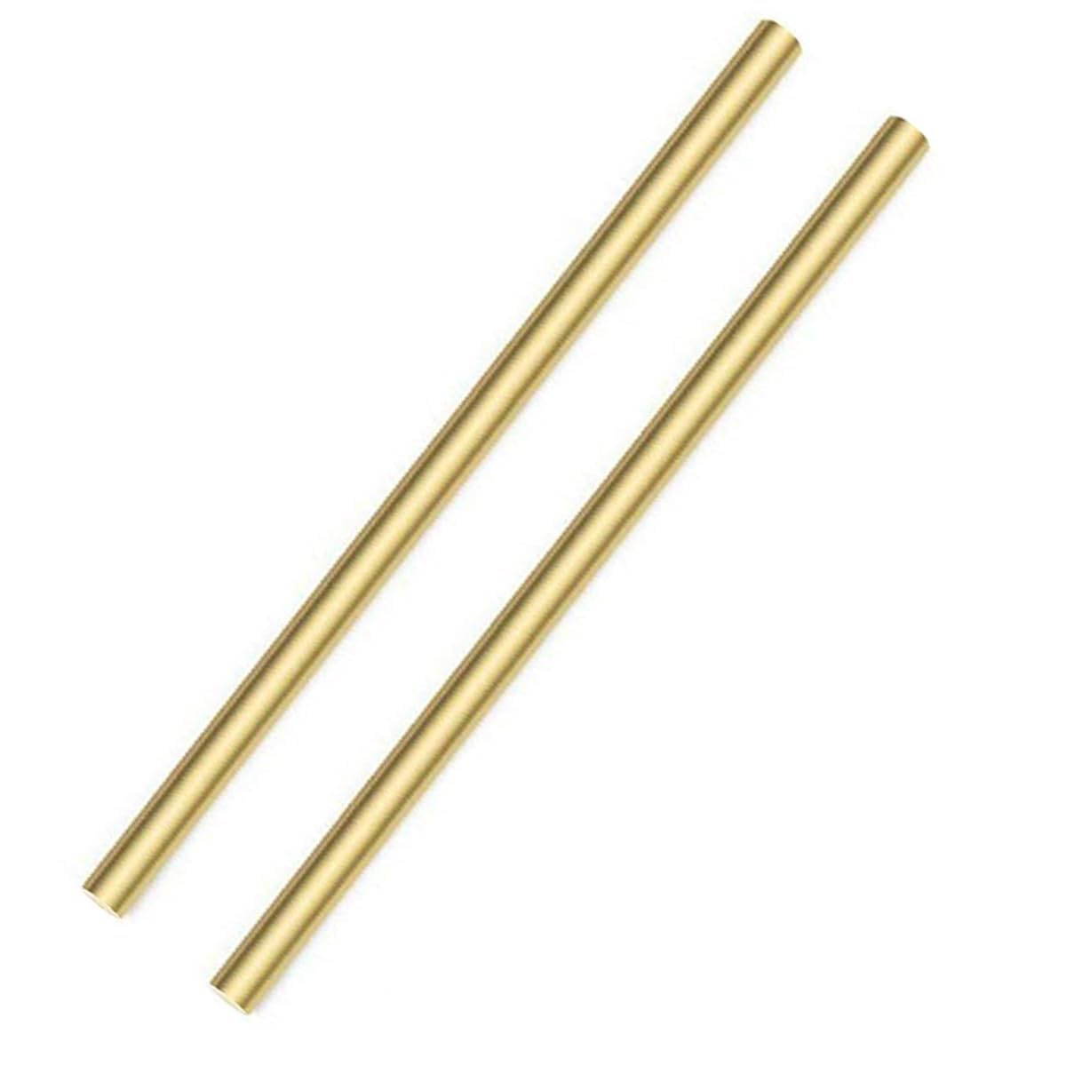 2PCS 1/2 inch Solid Round Brass Rod Lathe Bar Stock Kit for DIY Craft Tool, 12.5mm / 1/2 inch in Diameter 4 inch in Length