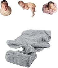 Newborn Baby Photography Stretch Wrap Newborn Photo Blanket Newborn Photography Props for Boy Girl Photoshoot Swaddle (Grey)