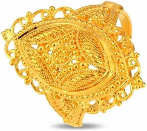 Real 22K/18K Fine Yellow Gold Certified Womens Statement Ring