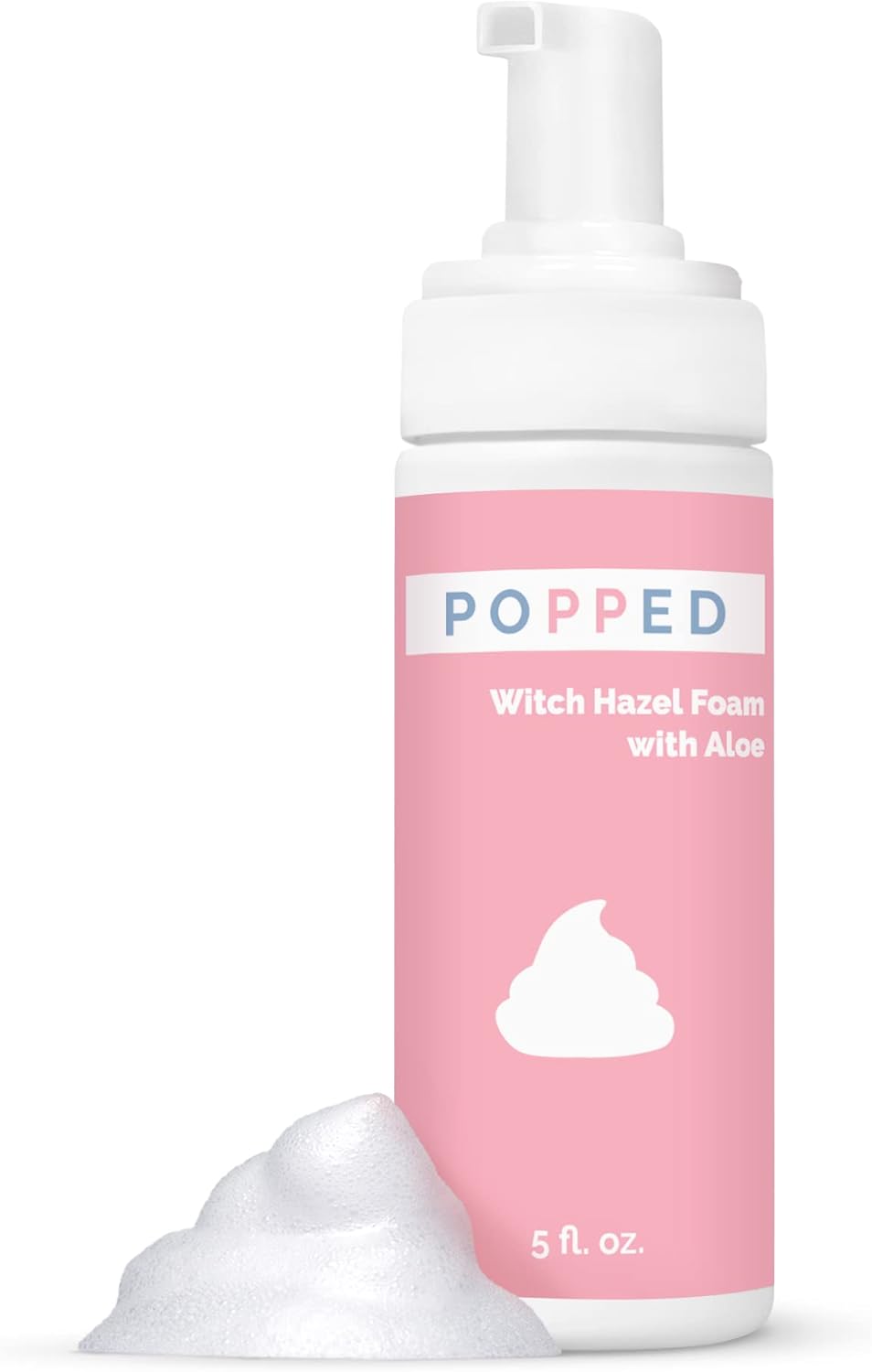 POPPED Witch Hazel Foam with Aloe | Perineal Healing Foam for Postpartum Care | Relieves Pain, Hemorrhoids, and Swelling After Birth | Postpartum Essential (5 fl oz)