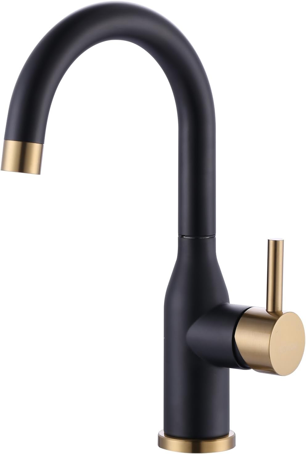 WOWOW Bar Sink Faucet Black and Gold Modern Single Handle Bar Faucet 1 Hole Small Kitchen Sink Faucet 360 Swivel RV Sink Faucet Mini Bar Tap with Water Supply Hoses