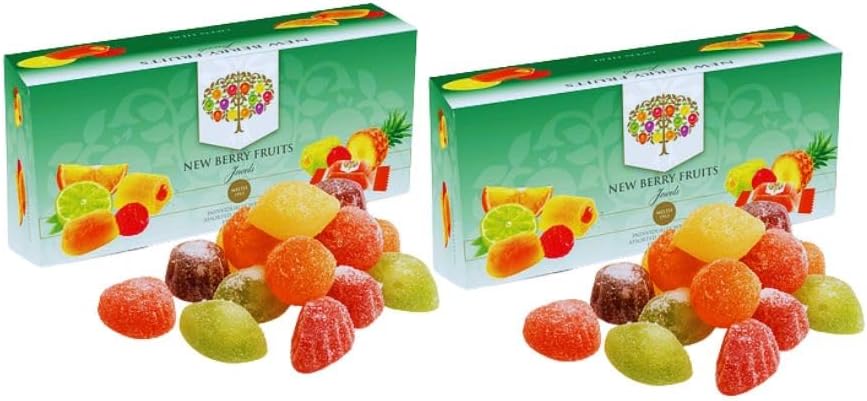 New Berry Fruit Jewels Sweet Hamper For Kids & Adults - 2X 300g Assorted Fruit Jelly Sweets Gift Box - Soft Jelly Centred Sweet - Christmas Stocking Fillers - Secret Santa Gifts