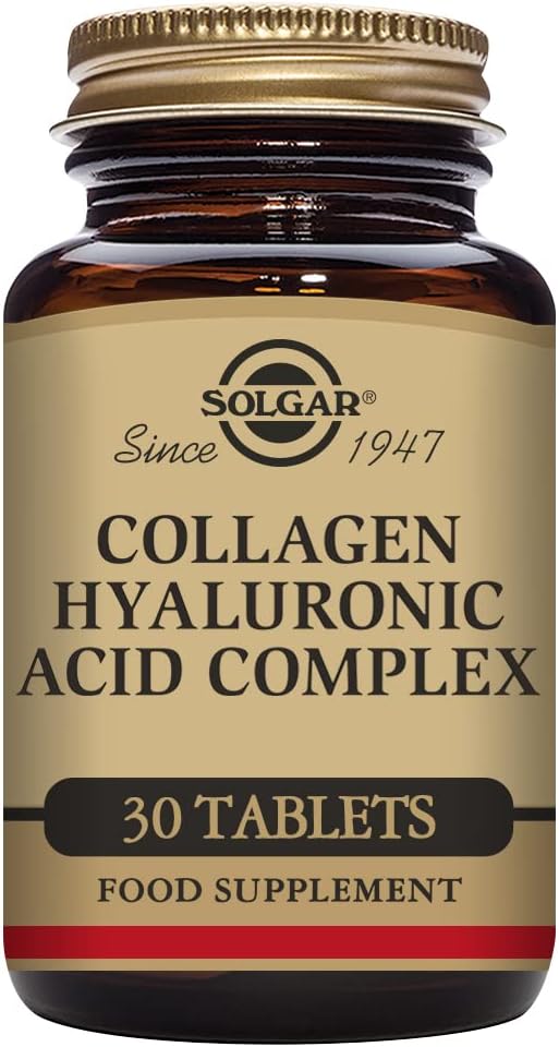 Solgar Collagen Hyaluronic Acid Complex, 30 Tablets - Hydrolyzed Collagen Type 2 - Helps with Fine Lines & Wrinkles - Boosts Skin Collagen & Elasticity - Non-GMO, Gluten & Dairy Free - 30 Servings