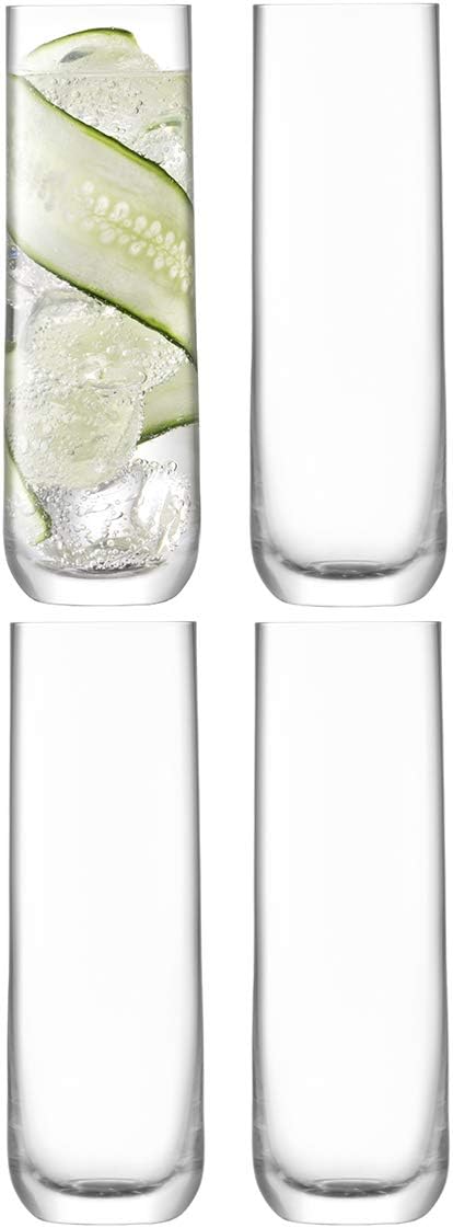 LSA International Borough Highball 420 ml Clear | Set of 4 | Dishwasher Safe | BG04