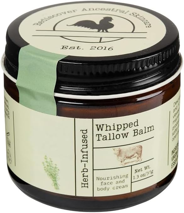 Organic Grass-Fed Beef Tallow Balm for Face & Body | Beef Tallow Skin Care Cream with Shea Butter & Honey | Intense Moisturiser for Dry, Sensitive Skin | 100% Natural, Non-GMO, Cruelty-Free