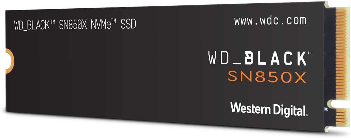 Western Digital WDS200T2X0E-EC SN850X 2TB NVMe PCIe Gen4 x4 (Readable up to 7300MB/s Write Up to 6600MB/s) Gaming PC with Internal Digital WD Black M.2 SSD