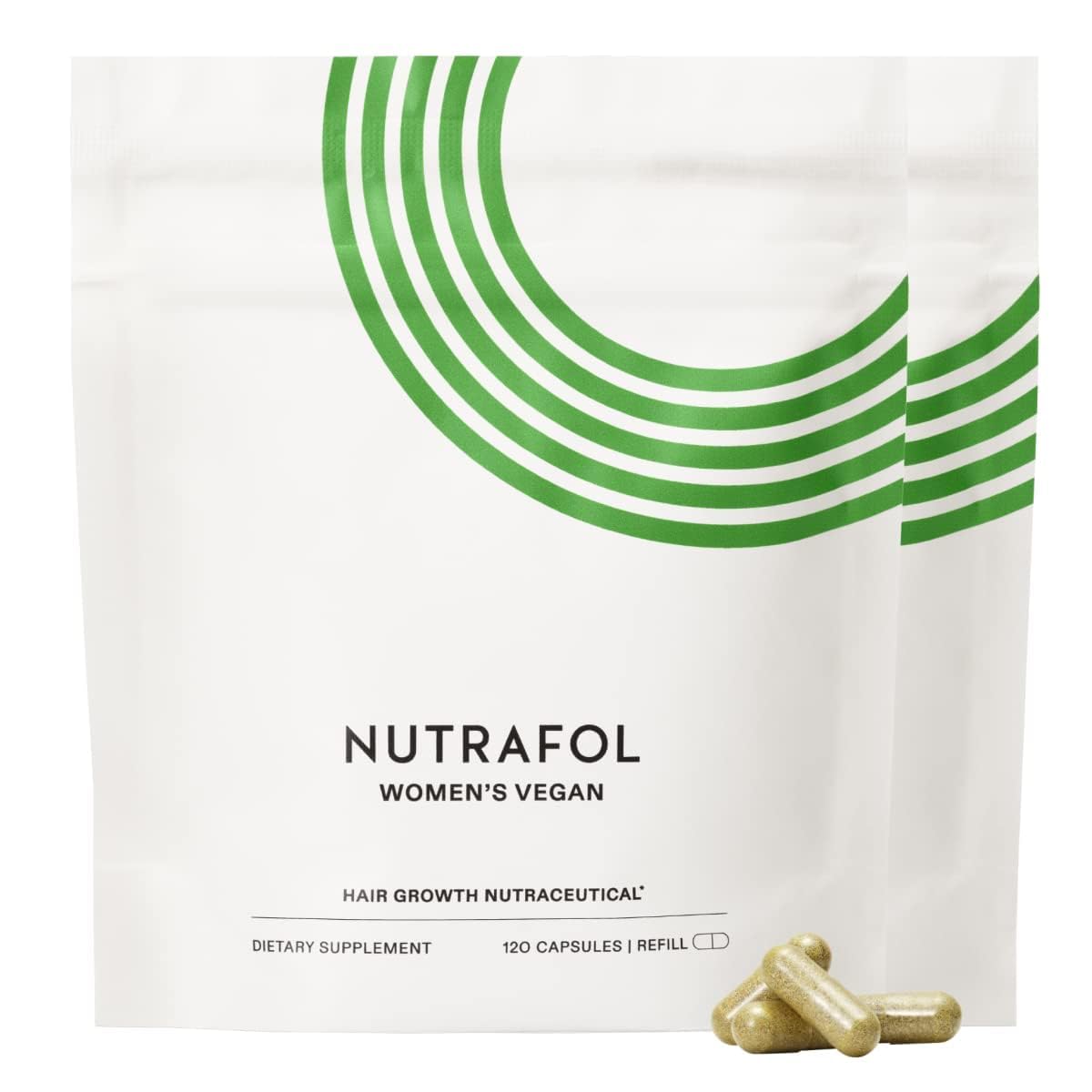 Nutrafol Women's Hair Growth Supplements, For Women 18-44 Years Old, Clinically Tested for Visibly Thicker, Stronger Hair, 100% Vegan Ingredients, Dermatologist Recommended - 2 Month Supply, 2 Pouches