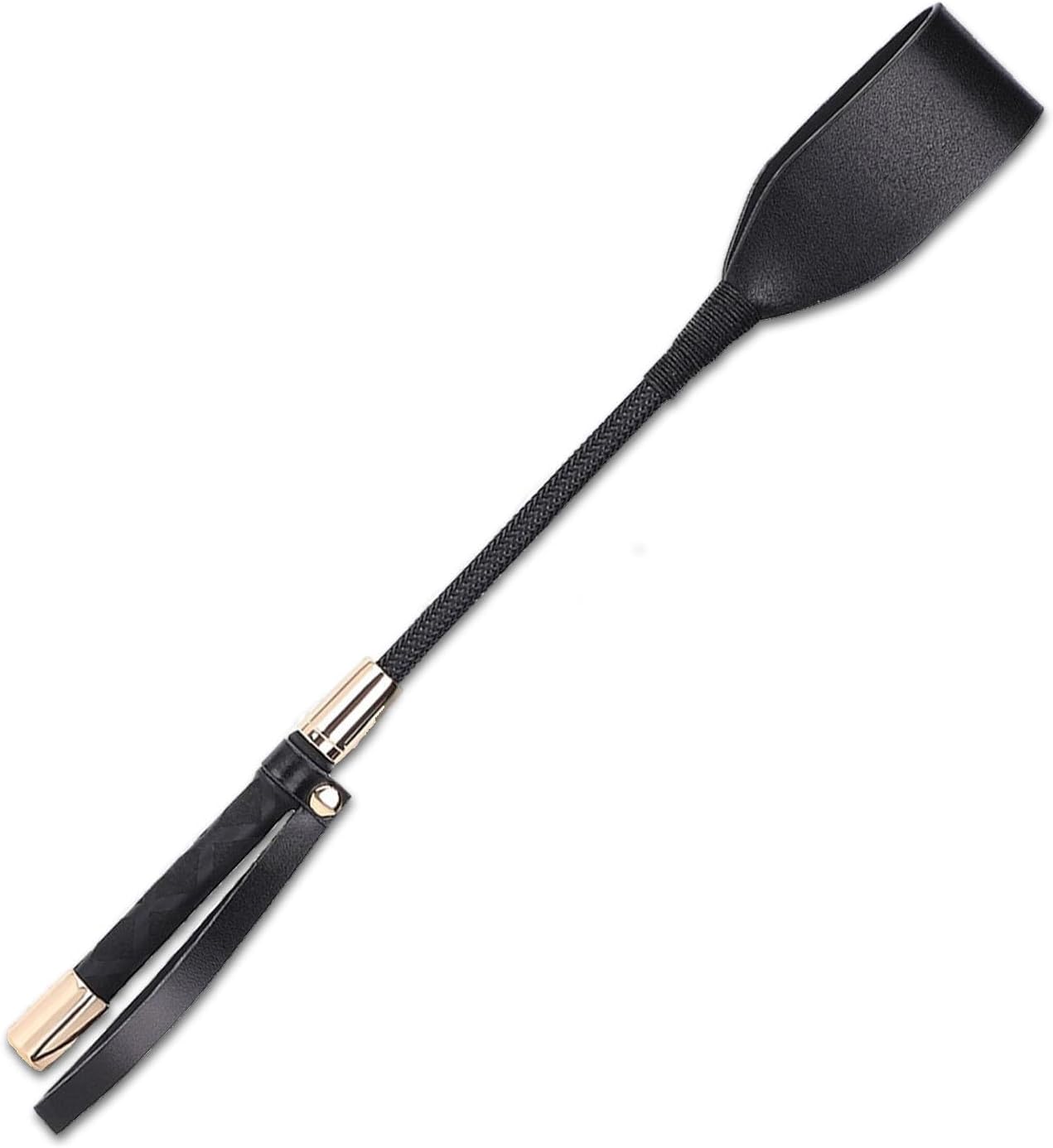 Mini Horse Riding Crop 33cm – Lightweight Hobby Horse Accessory with Anti-Slip Grip – Durable PU Leather Hose Whip Crop for Kids & Horseplay Training(Black)