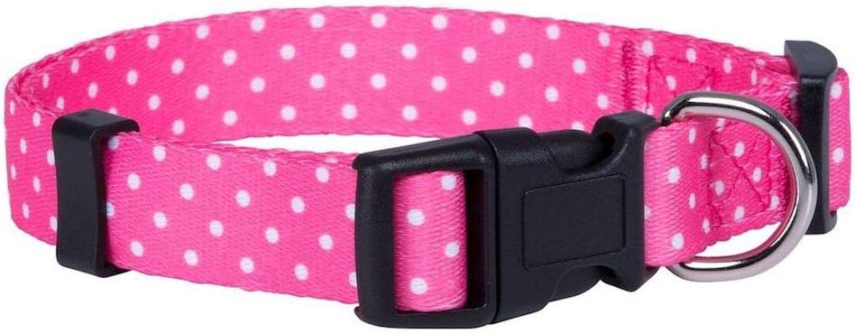 Native Pup Polka Dot Dog Collar, Adjustable for Small, Medium, Large Dogs, Cute Fabric for Boy, Girl