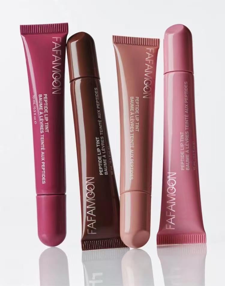 Riroenst 4 Colors Peptide Lip Tint, Hydrating Tinted Lip Oil, Nourishing Lip Care, Long Lasting Hydrating Lip Gloss Makeup