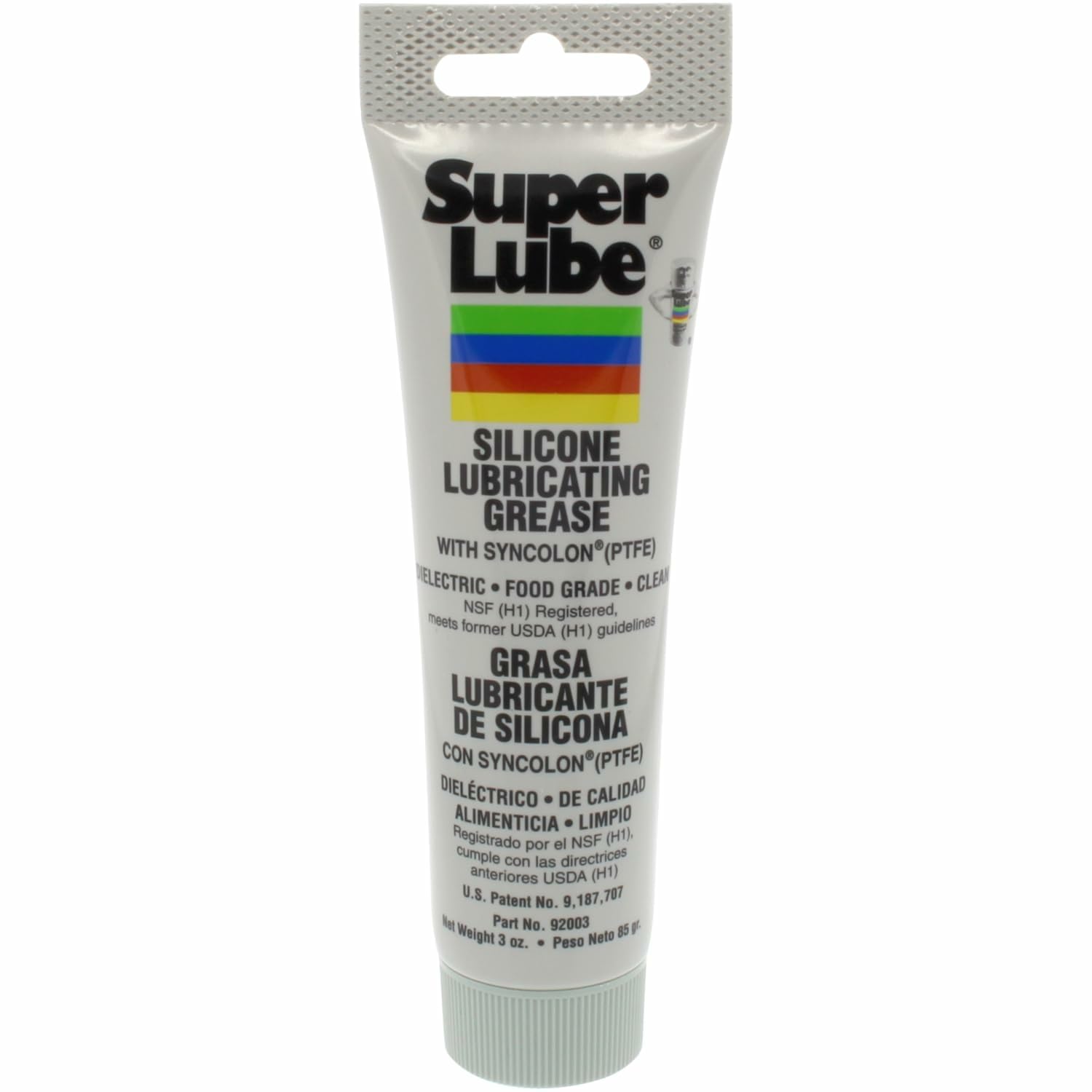 Super Lube 92003 Silicone Lubricating Grease with PTFE, 3 oz Tube, Translucent White