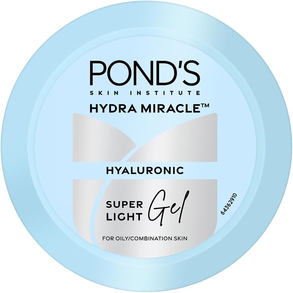 POND'S Super Light Gel Oil Free Face Moisturizer 100g, With Hyaluronic Acid & Vitamin E for Fresh Glowing Skin & 24 hr Hydration - Daily Use