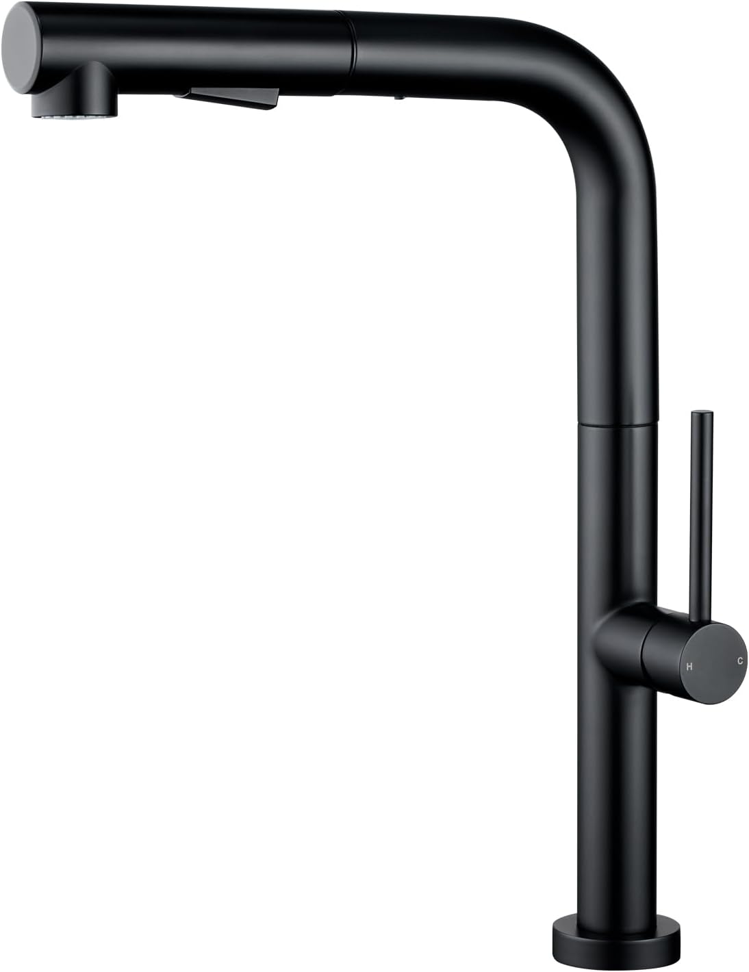 YardMonet Kitchen Sink Mixer Taps, Kitchen Taps Mixer with Pull Out Sprayer, 360° Swivel Single Handle Stainless Steel Sink Faucet with 2 Water Modes, Black