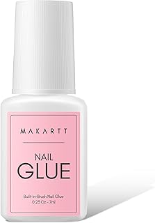 Makartt Super Strong Nail Glue for Press on Nails - Acrylic Nail Tips-Fake Nails-Salon Quality Brush On Nail Glue-Easy Application Durable & Long-Lasting Glue False Nails