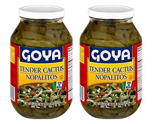 Goya Tender Cactus (Nopalitos) 2 Glass Jars 30oz each