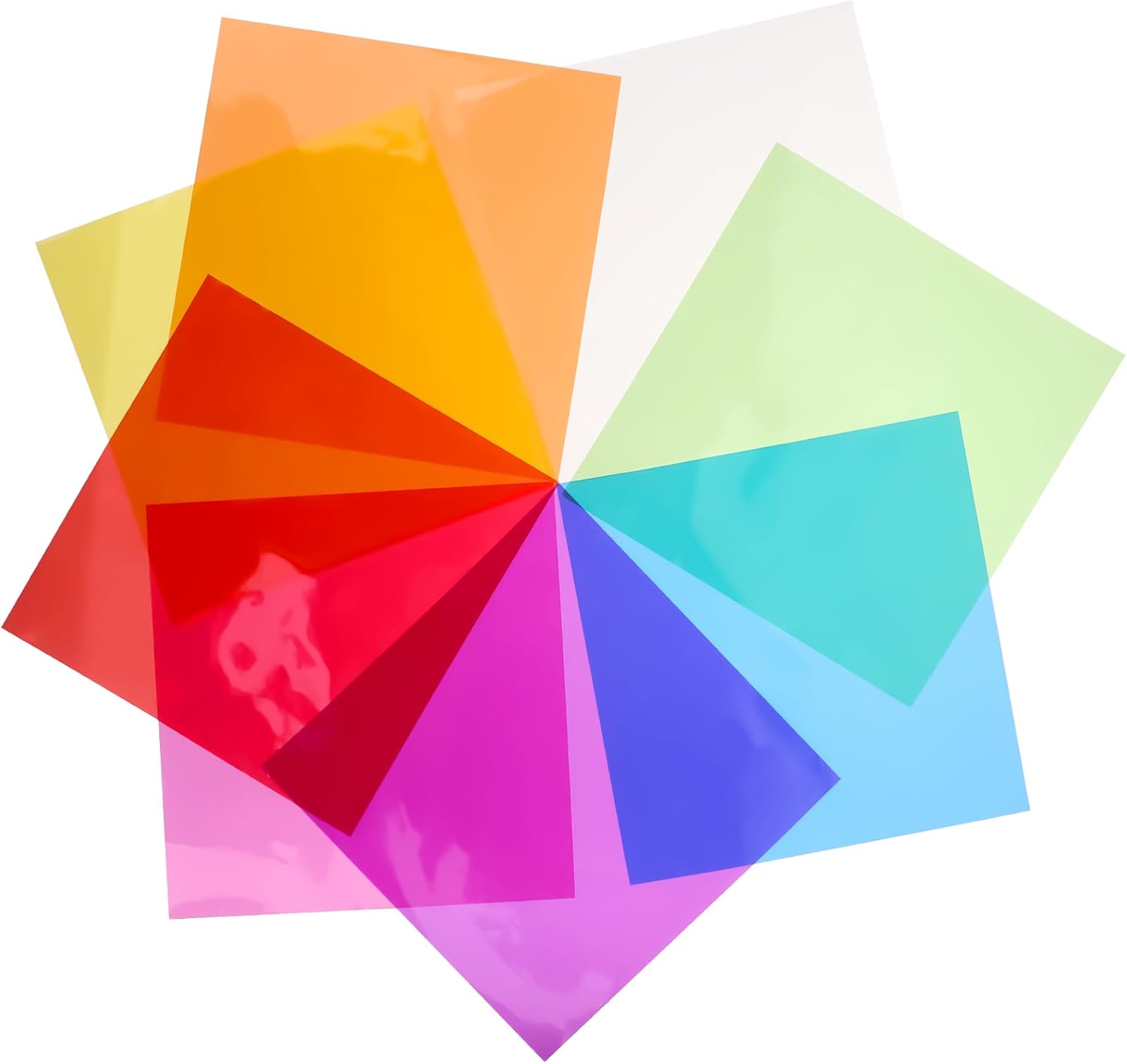 Colorful Plastic Paper, 160 Pieces Colored Transparency Sheets 7.5x7.5 In Craft Plastic for Candy Cookies Packing DIY Crafts Decorations - Transparent Glass Wrap Paper Thin Acetate