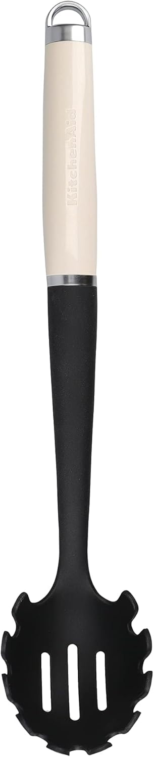 KitchenAid Pasta Server, Stainless Kitchen Utensil, Durable and Easy to Clean, Almond Cream