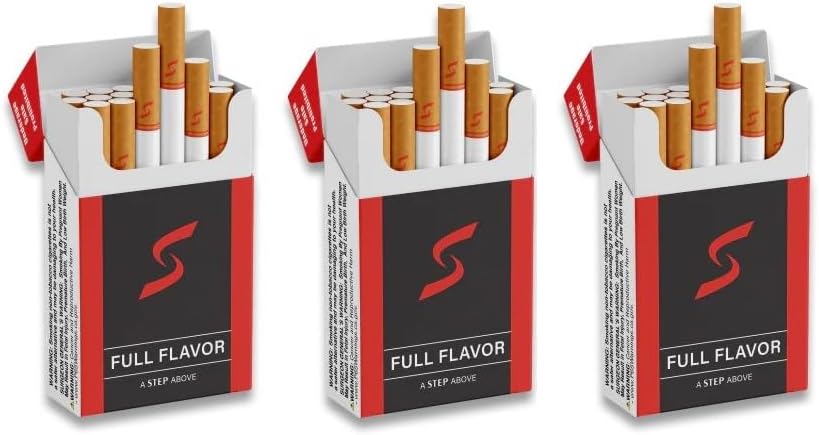 STEP Full Flavor Red Herbal Cigarettes - Tobacco & Nicotine Free - Tastes Like a Real Cigarette (3 Boxes = 60ct)