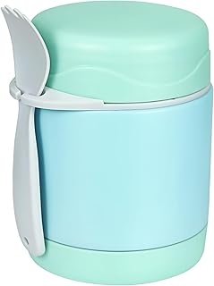 10oz Soup Thermo for Hot Food Kids,Lunch Thermo Kids Food Jar with Spoon Hot Insulated Food Containers,Leak Proof Stainless Steel Wide Mouth Lunch Food Thermo Jar for School(Mint-Green)