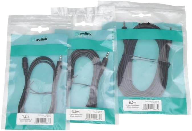 AV Link 3.5mm Stereo Jack to Jack Audio Cable 1.2m, Black