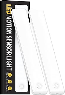 Under Cabinet Lighting Wireless, Motion Sensor Light Indoor, Rechargeable Closet Lights Battery Operated, LED Lights for Bedroom, Under Counter Lights for Kitchen White Color