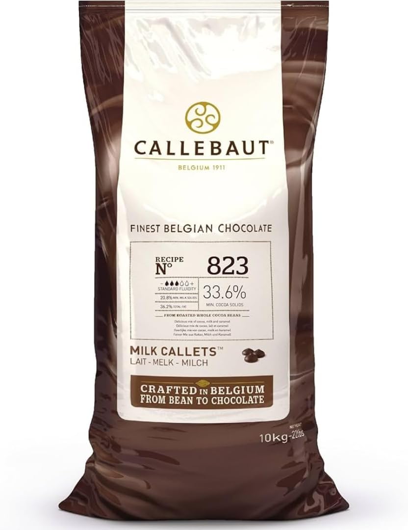 Callebauts 823 Belgian Milk Callets 10kg Belgian Chocolate For Chocolate Fountain (1x10kg Milk Callets)