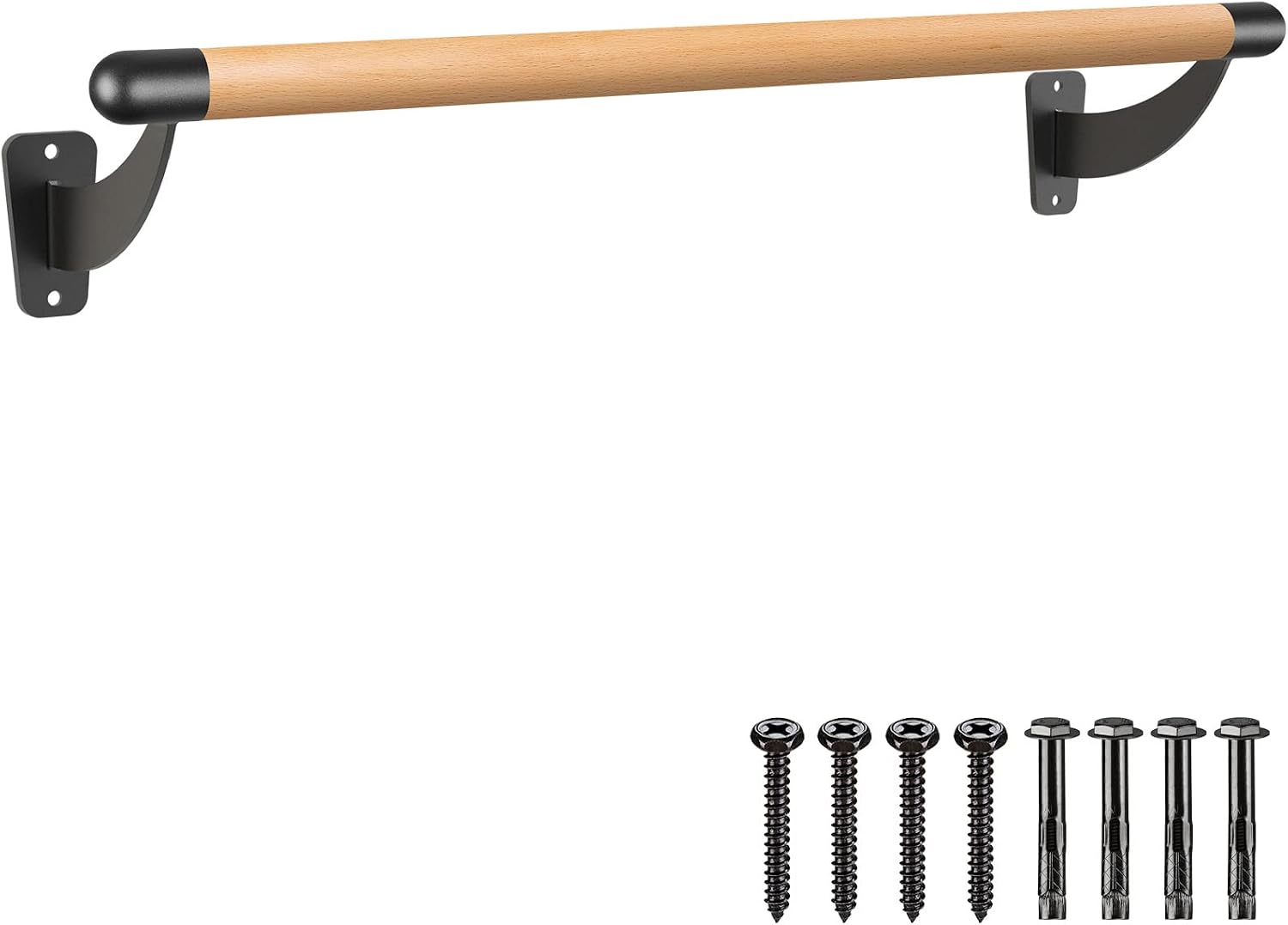 SELEWARE 4-12 FT Wood Ballet Barre Wall Mount Ballet Bar Dance Bar for Home