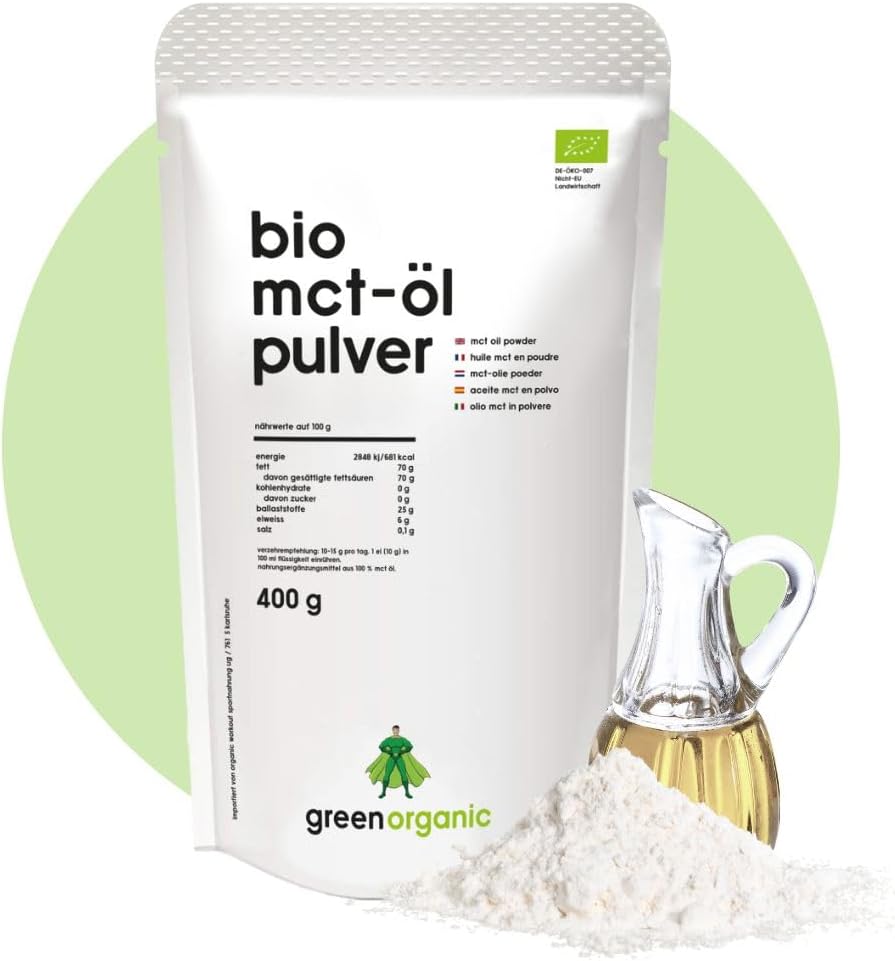 Organic MCT Oil Powder Coconut Vegan, Lactose Free, Keto, Bulletproof, C8/C10 MCT, Neutral in Taste - 400 g