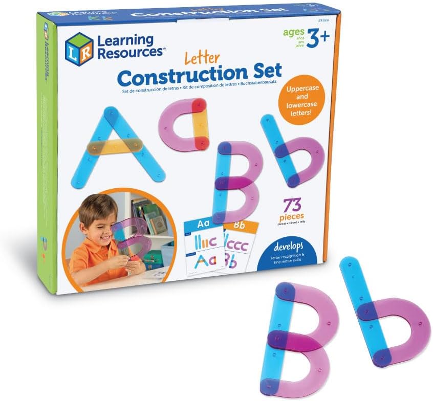Learning Resources Letter Construction, Homeschool, School Activity Set, Play School, 60 Pieces, Ages 3+