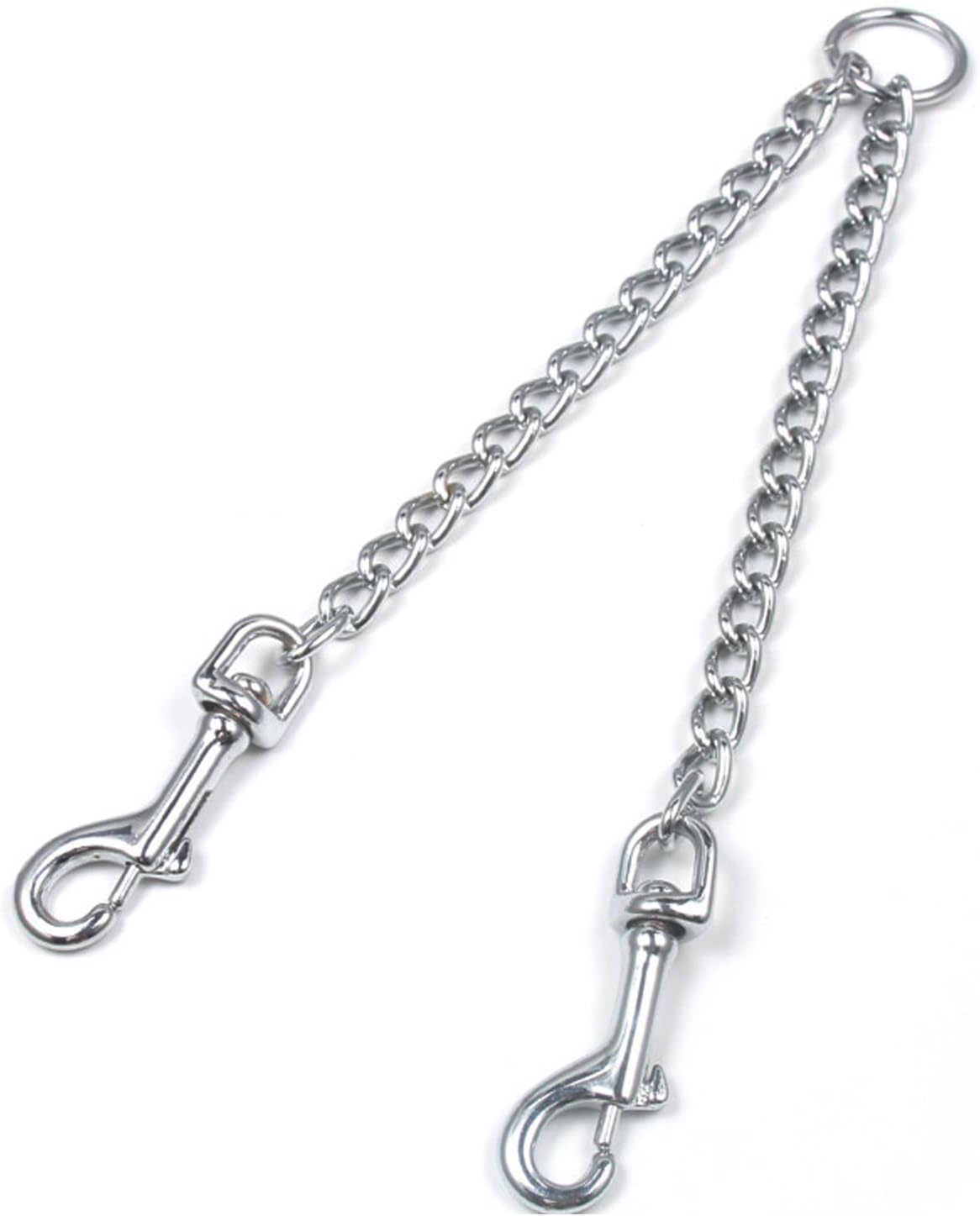 Metal Double Dog Leash 2 Way No Tangle Coupler Double Pet Dog Lead Leashes Twin Large Medium Small Dogs (M-3.5mm*60cm)