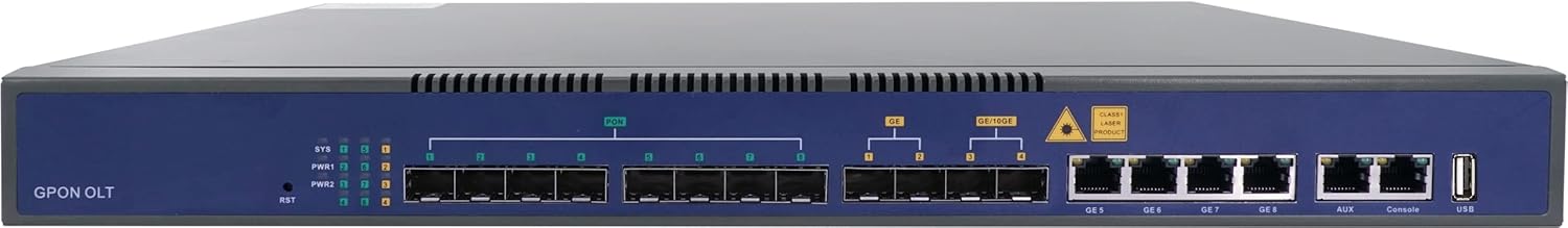V.SOL - GPON OLT with 4/8/16 PONN ports, automatic update, EMS web management (8 PON) ports