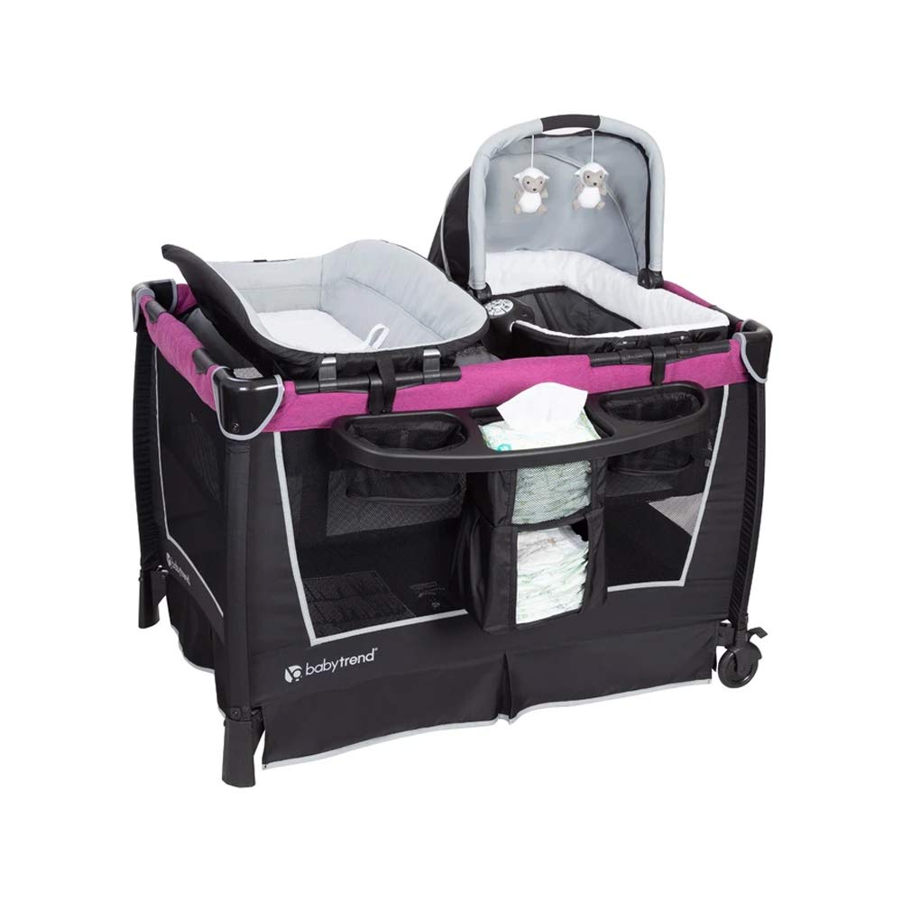 Baby Trend Retreat Nursery Center Playard, Bassinet & Storage, Purple