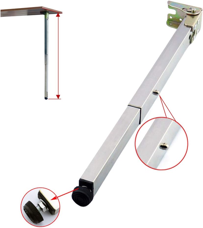 KDDEON Stainless Steel DIY Furniture Table Legs,Folding Telescopic Bar Desk Legs,Push-Pull Lift Dining Tables Cabinet Legs,50-130cm,Adjustable Protective Base,with Screws (80cm/31.5in)