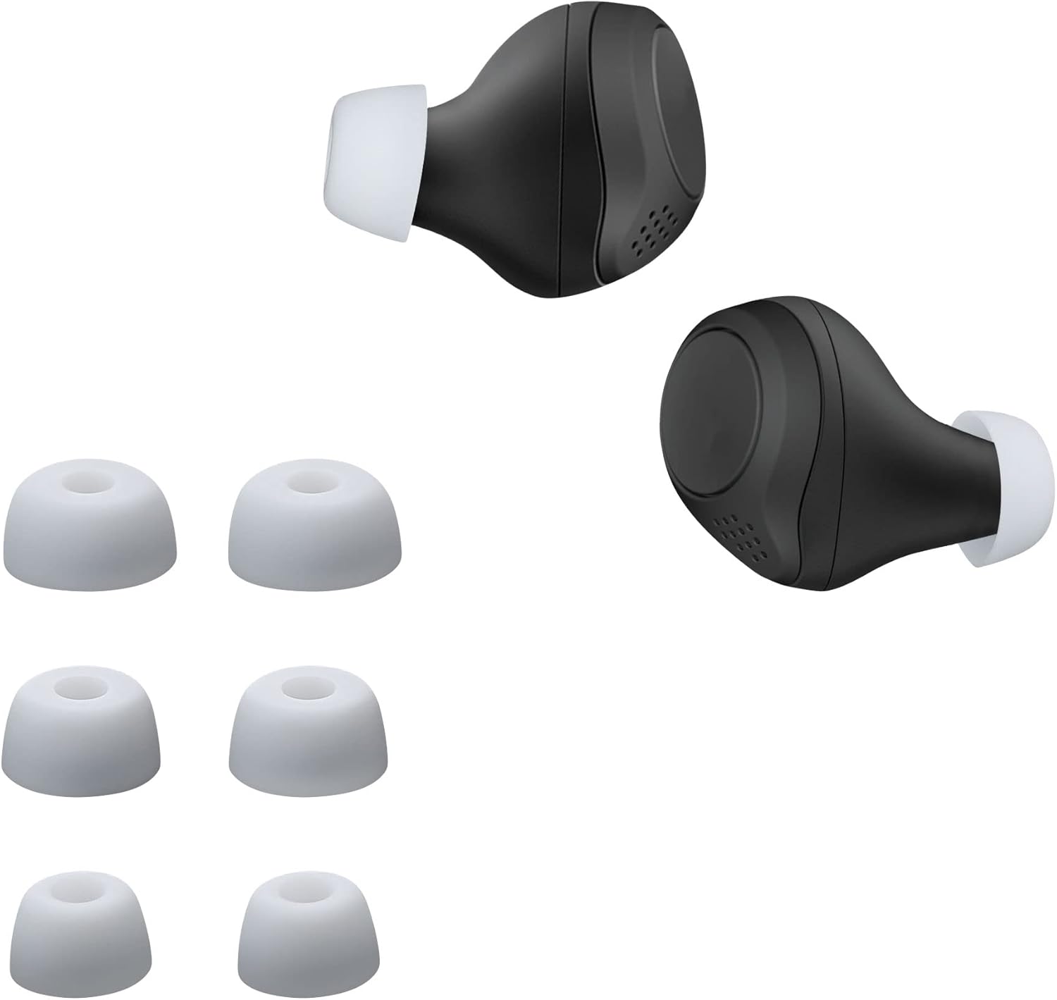 kwmobile 6x Replacement Ear Tips Compatible with Jabra Elite 75t /65t / Active - Silicone Tips for Earphones - White