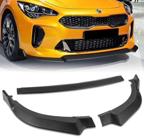 3 Pieces Front Bumper Lip Spoiler Splitter Side Body Kit Trim Protection Compatible with 2018-2023 Kia Stinger, 2019 2020 2021 2022 (Matt Black)
