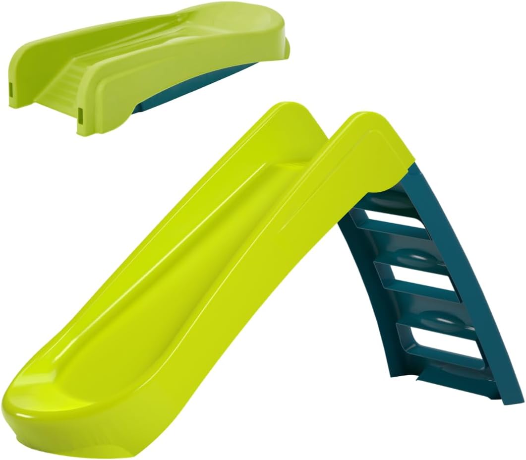 Palplay Junior Folding Slide for Toddlers and Children 18 Months + Kids Outdoor Play Equiptment. Ideal First Slide for Toddlers and Young Children, Green/Blue