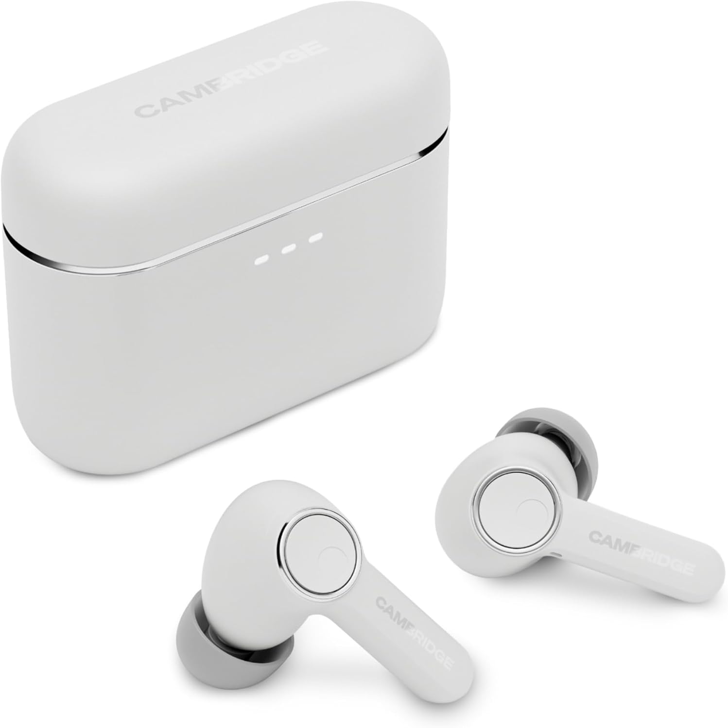 Cambridge Audio Melomania A100 Earbuds - in Ear True Wireless Headphones with Adaptive Active Noise Cancelling, aptX Lossless Bluetooth, Up to 39 Hour Battery Life with Charging Case - White