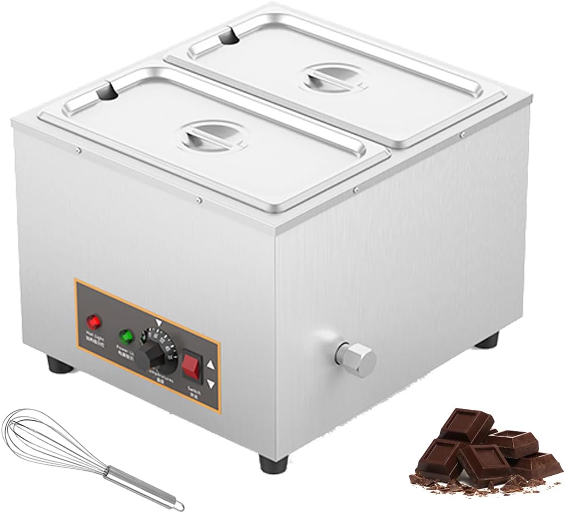 Ryanong KOUWO Double Pots Chocolate Melting Machine Electric Chocolate Melter 12l Capacity Chocolate Warmer with Melting Tanks)