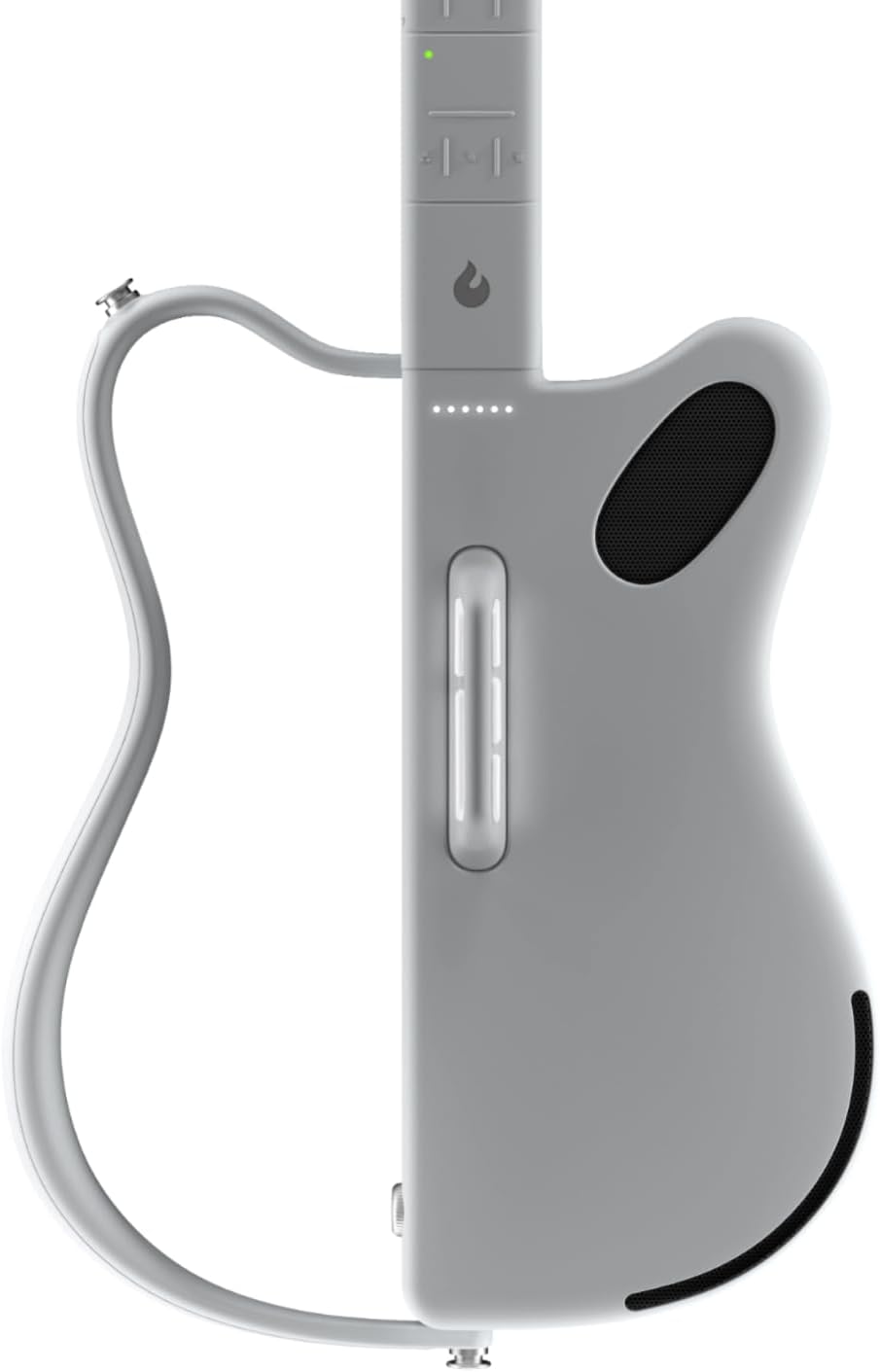 LAVA GENIE Stringless Smart Guitar, No Strings Attached, Hundreds of Instrument Presets, Onboard Speaker, Foldable, Detachable, White, 30.5 inch.