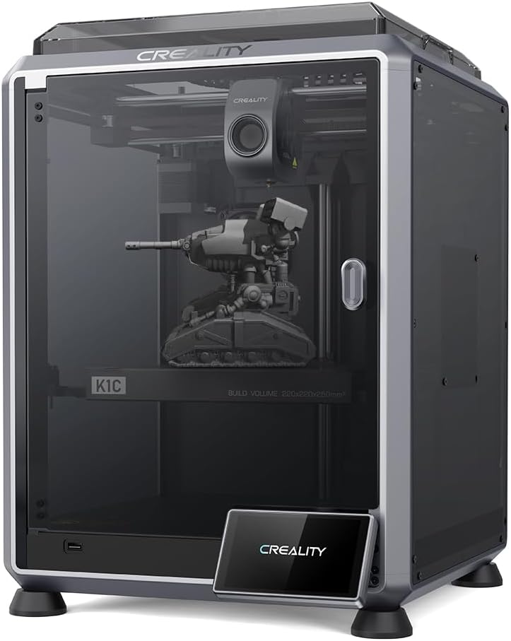 Creality K1C 3D Printer (2024 New Version) - Fast 600mm/s Printing Speed, AI Camera,Direct Extruder, Tri-metal Nozzle, Carbon Fiber Filament Support, Auto Leveling - Prints at High 300°C Temperature