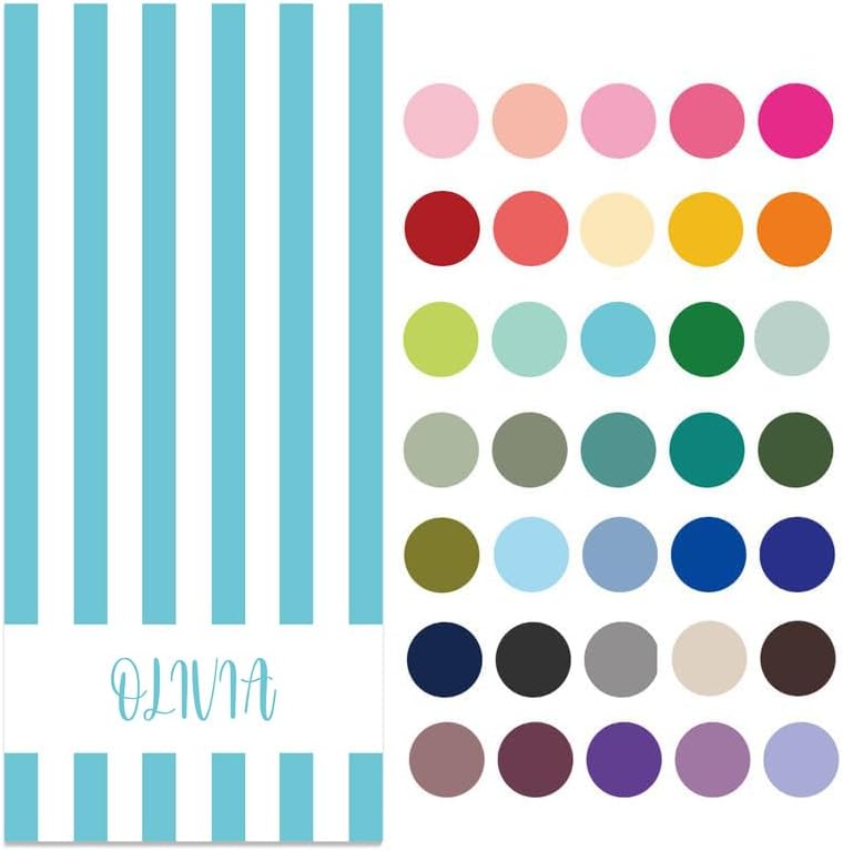Trafagala Personalized Beach Towels for Kids Adults Custom Cotton/Poly Blend Pool Towel-Customized Sand Free Quick Dry Striped Beach Towel for Boys Girls Women Men - 30" W x 60" L(35 Colors)