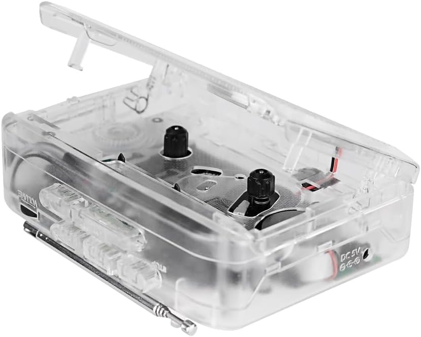 Swokely Cassette Player Walkman Cassette Player Portable Speaker Multiple Power Supply Methods AM/FM Radio Function Sound Perfect Companion for Music Lovers