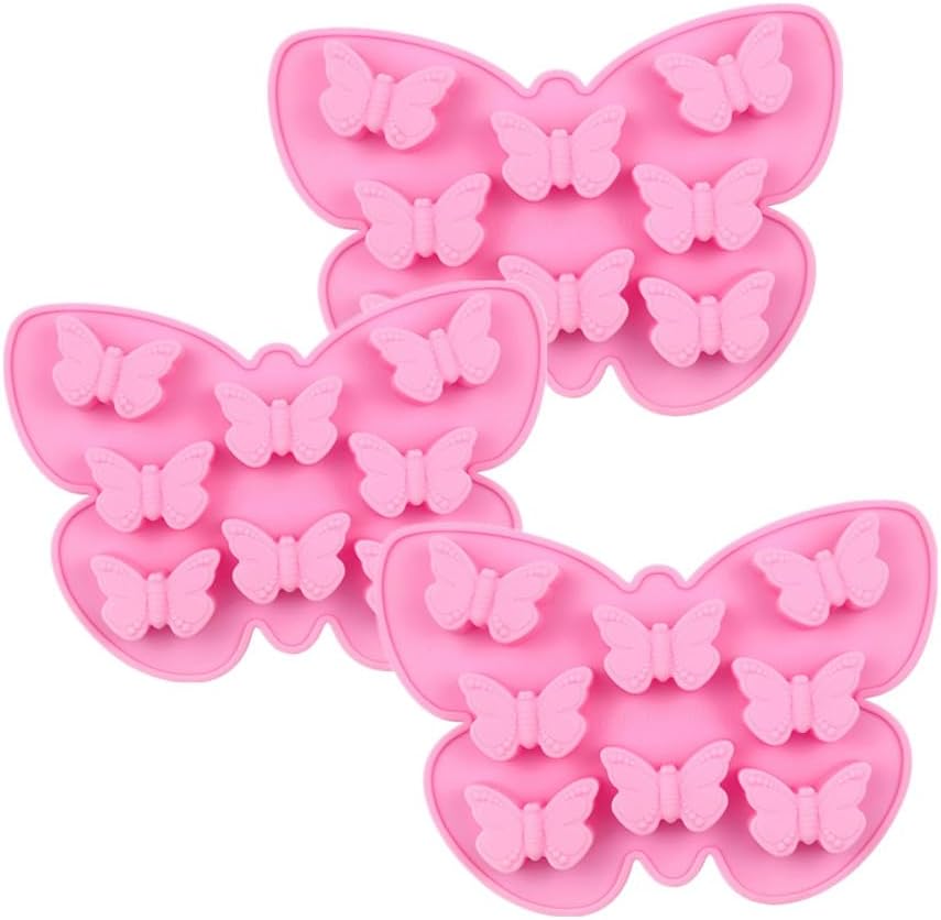 LC 3 Packs Butterfly Chocolate Mold Silicone Candy Mold Bakeware Mould Food Grade Molds for Cake,Ice Cube,Jelly,Pudding