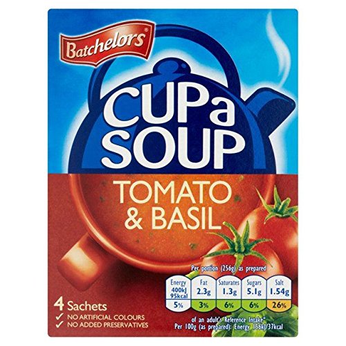 Batchelors Cup A Soup Tomato & Basil 4 x 26g - Pack of 2