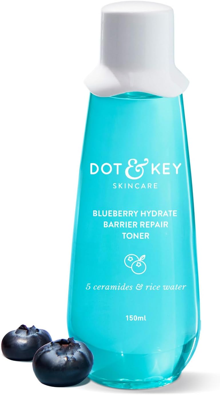 Dot & Key Rice Water Hydrating Toner with Hyaluronic Rice Water Toner for Dry Skin, Sensitive Skin & Oily Skin Alcohol-Free Quick Absorbing & Non Sticky, for Hydrated Skin Exfoliates Pores 150ml