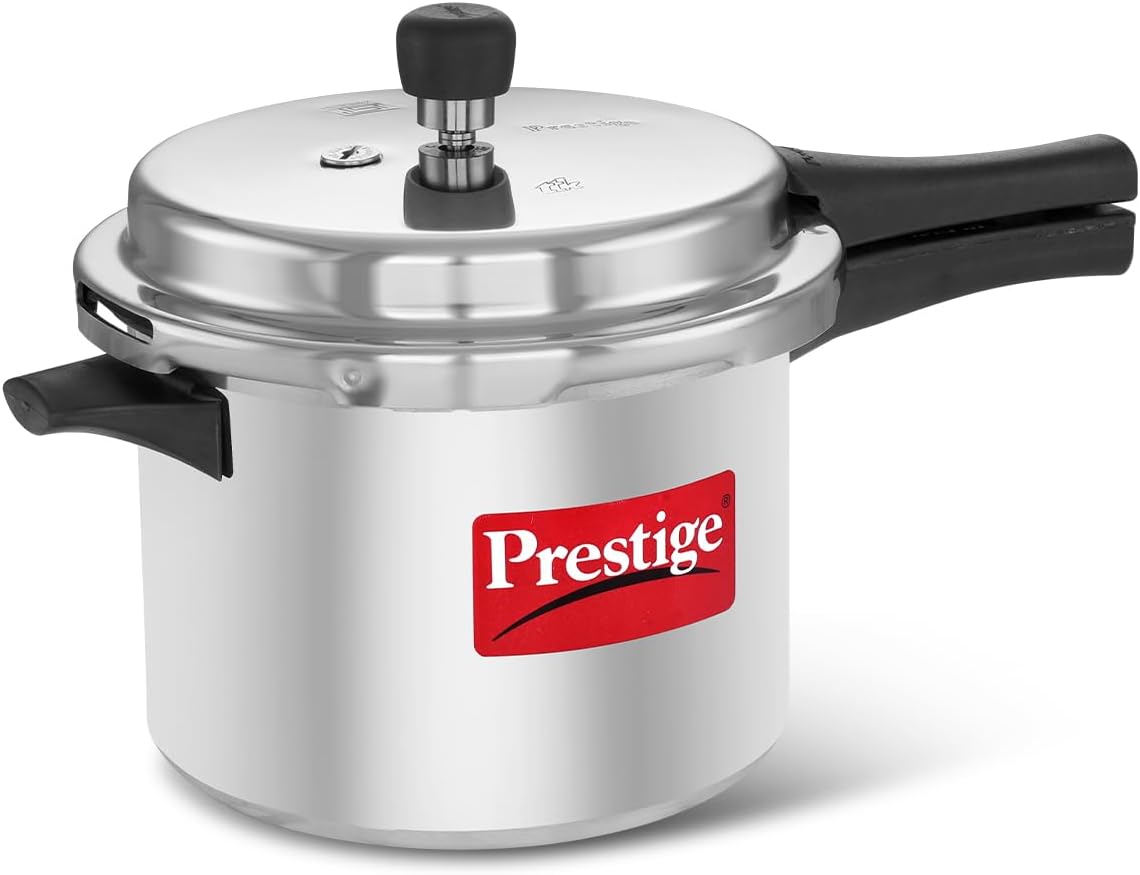 Prestige Popular Aluminum Pressure Cooker, 5 L, Silver