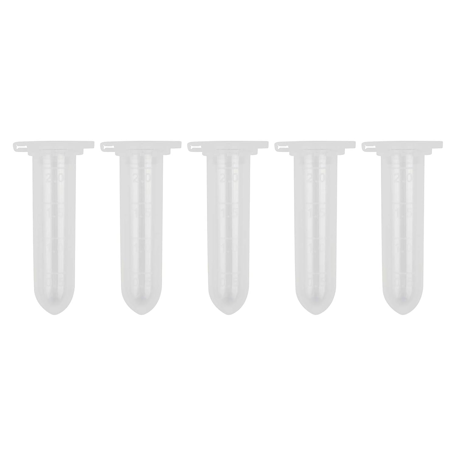 100 x 2ml Plastic EP Tube Round Bottom Vials Tubes Lab Supplies Sample Container