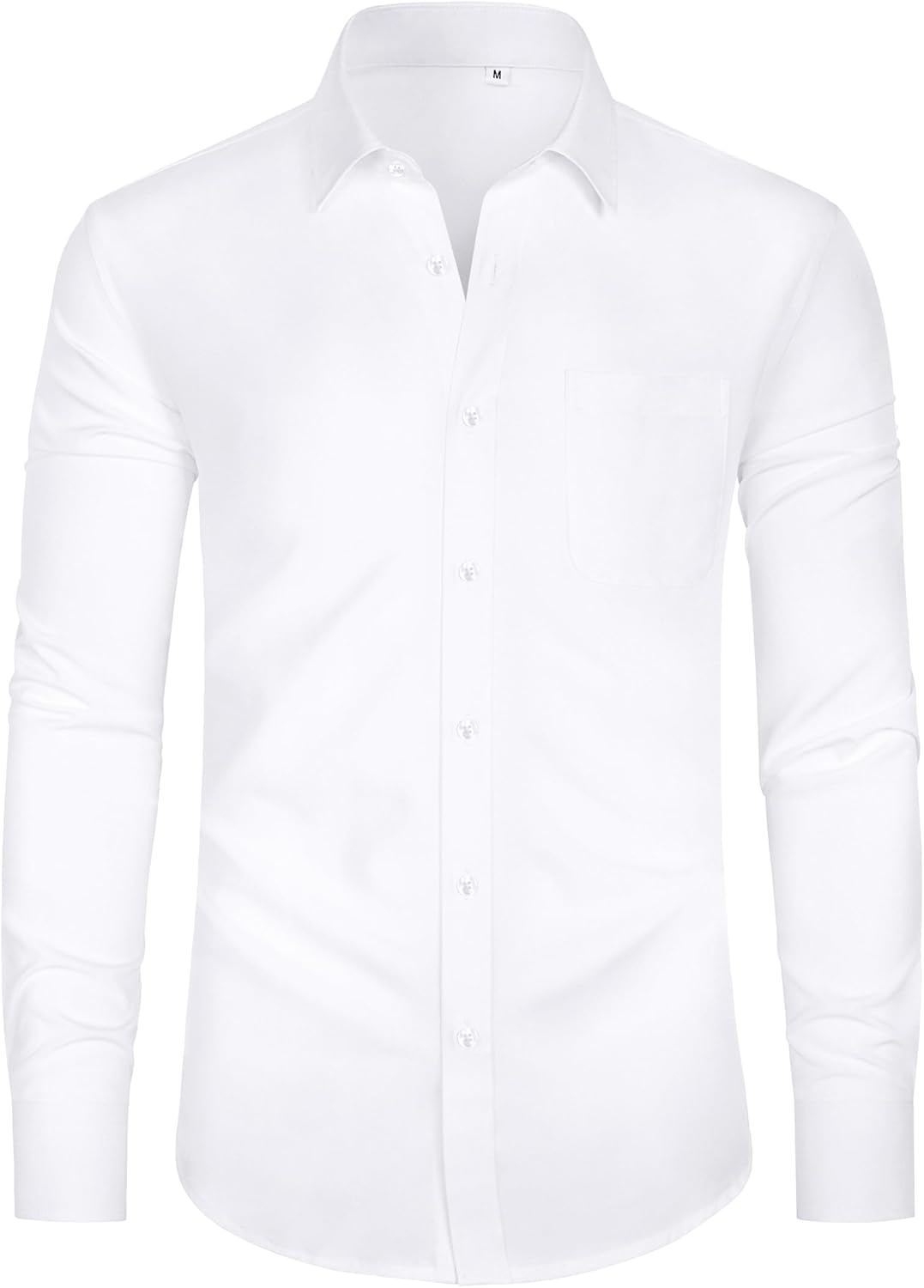 J.VER Men's Long Sleeve Shirts 4-Way Stretch Wrinkle Free Formal Dress Shirt Business Casual Wedding Work Button Down Shirts with Pocket