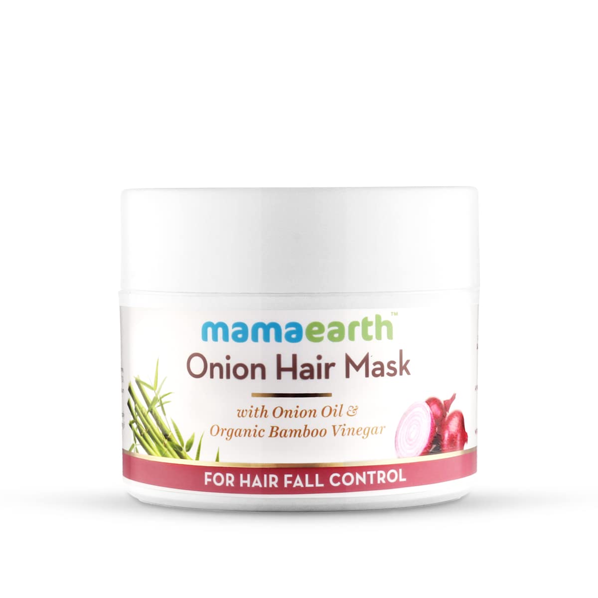 Mamaearth Onion Oil Hair Mask for Controls Hair Fall & Hair Damage, Strengthens Roots with Nourishing Formula, 6.76 Fl Oz | Organic Bamboo Vinegar, Healthy Scalp, 200ml
